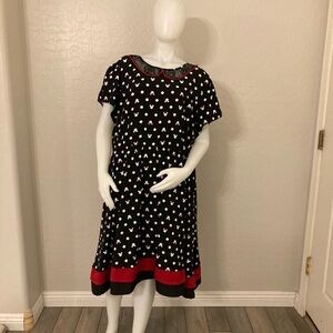 Disney Black Retro Mickey and Minnie Mouse Polkadots Skater Dress Plus Size 26